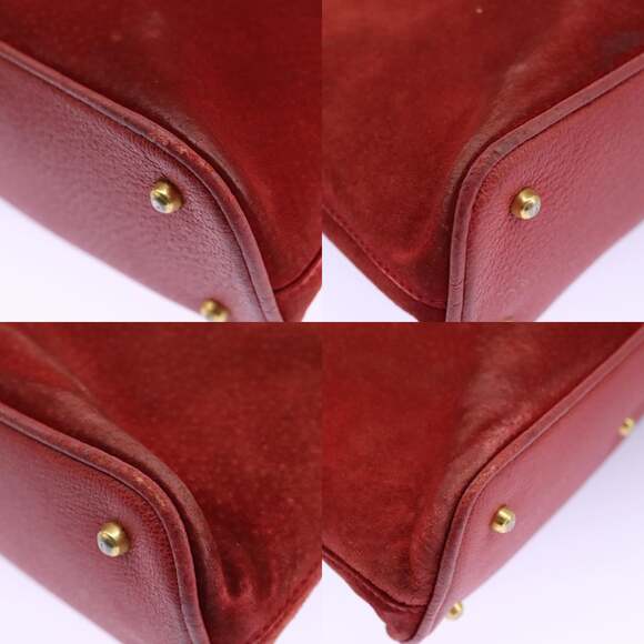 GUCCI Bamboo Hand Bag Suede Red 000 12740290 - Picture 10 of 13